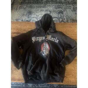 Solo Jeans Lady of Guadalupe black zip up hoodie  Medium